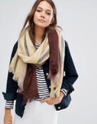 Pieces Ombre Scarf In Burgundy - Purple