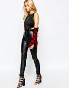 Tiger Mist High Shine Pu Pants - Black