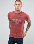 Armani Jeans T-shirt With Box Logo In Burgundy - Red