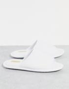 Truffle Collection Waffle Slide Slippers In White
