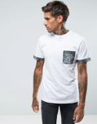 Another Influence Leaf Print Pocket T-shirt - White