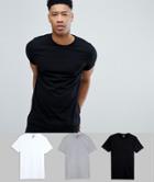 Asos Design Tall T-shirt With Crew Neck 3 Pack Multipack Saving - Multi