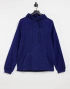 Asos Design Hoodie In Blue Reverse Fleece-blues
