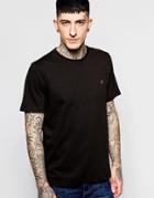 Farah T-shirt With F Logo In Reg Fit - Black