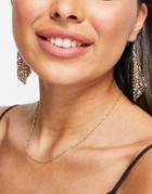 Asos Design Drop Earrings With Chainmail Design In Gold Tone