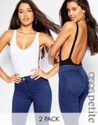Asos Petite Vest Body With Scoop Back 2 Pack Save 15%