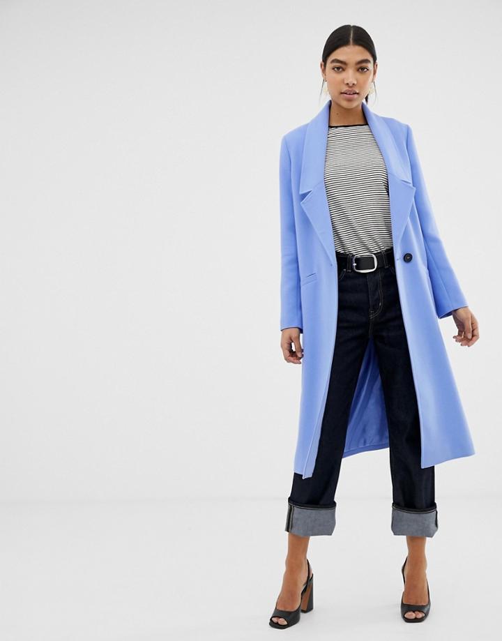 Asos Design Dropped Collar Coat-stone