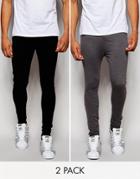 Asos 2 Pack Extreme Super Skinny Joggers - Multi