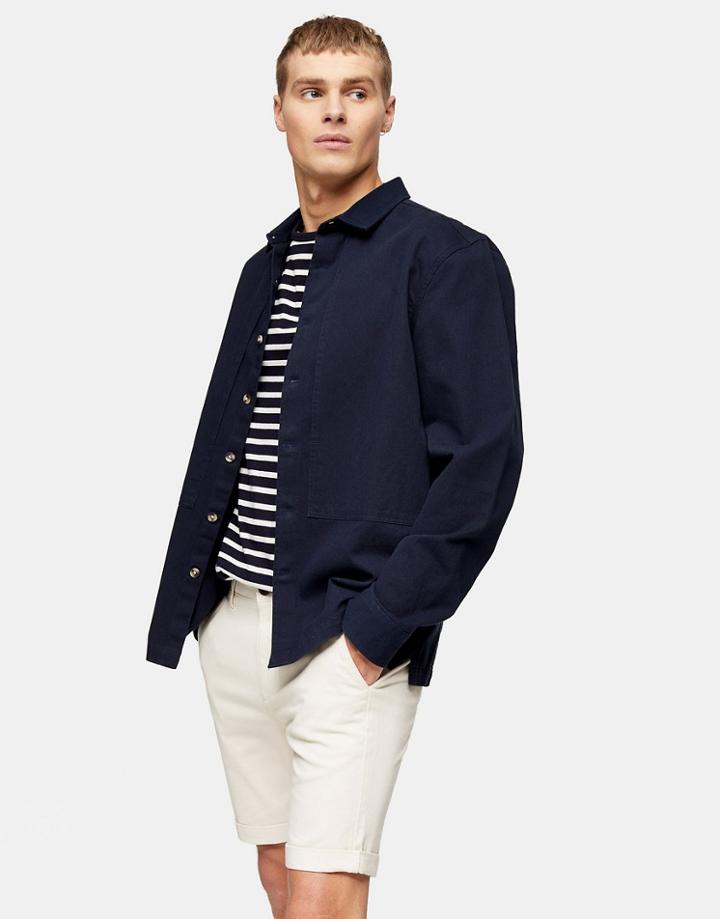 Topman Chino Skinny Shorts In Ecru-white