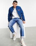 Asos Actual Bomber Jacket In Blue-blues