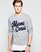 Threadbare Miami Coast Sweat Sweater - Gray