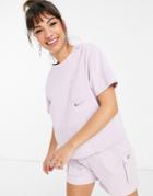 Nike Swoosh Oversized T-shirt In Pale Lilac-purple