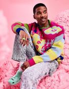 Asos Design Knit Oversized Sweater In All Over Fun Print-multi