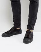 Fred Perry Hughes Shower Resistant Canvas Sneakers In Black - Black