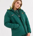 Ellesse Oversized Padded Jacket With Chest Logo And Contrast Neon Lining