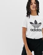 Adidas Originals Trefoil Logo T-shirt In White - White
