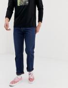 Asos Design Original Fit Jeans In Dark Wash Blue
