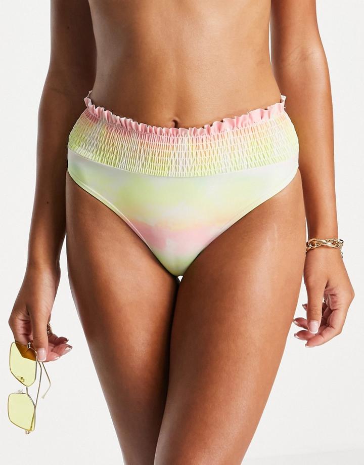 Topshop High Waist Bikini Bottoms In Rainbow-multi