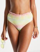 Topshop High Waist Bikini Bottoms In Rainbow-multi