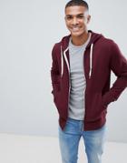 Jack And Jones Zip Through Hoodie - Red