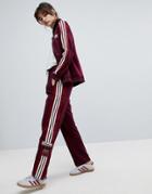 Adidas Originals Adibreak Popper Track Pants In Maroon - Red