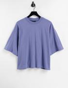 Asos Design T-shirt In Oversized Boxy Fit In Blue-blues