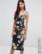 Asos Tall Floral Hitchcock Pencil Dress - Multi