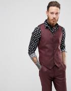 Devils Advocate Slim Fit Metallic Vest - Red