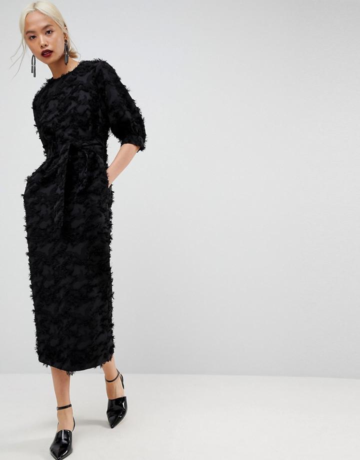 Asos White Jacquard Dress - Black