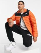 The North Face Stretch Down Hooded Jacket In Orange