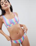Kulani Kinis Rainbow Stripe Cheeky Bikini Bottom - Multi