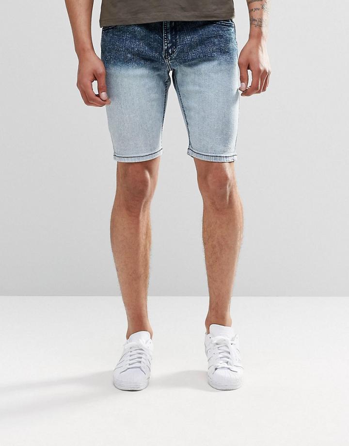 Systvm Dip Dye Denim Short - Blue