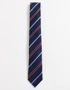 Jack & Jones Stripe Tie In Navy