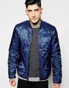 Alpha Industries Bomber Jacket With Quilting In Navy - Blue
