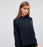 Fashion Union Petite Polka Dot Shirt - Black