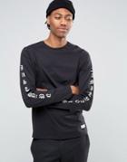Hype Long Sleeve T-shirt With Arm Print - Black