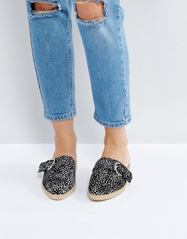 The March Spotted Flat Mules - Navy