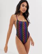 Jaded London Rainbow Mermaid Swimsuit - Multi