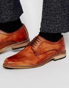 Asos Derby Shoes In Tan Leather - Tan
