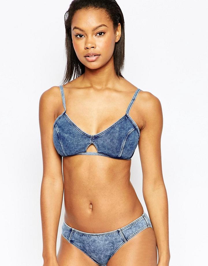 Seafolly Deja Blue Bralette Bikini Top - Denim