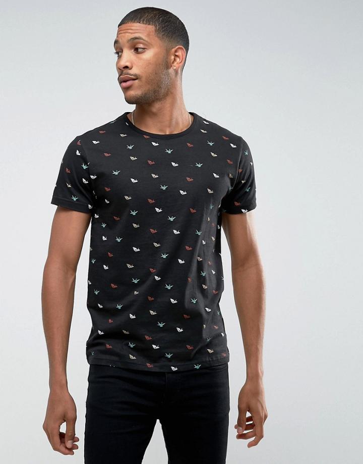D-struct Origami Print T-shirt - Black
