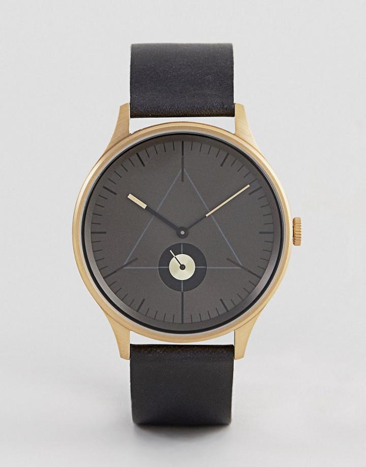 Cronometrics Leather Watch In Black - Brown