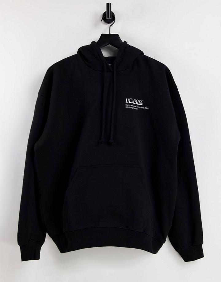 Dr Denim Damien Overhead Hoodie In Black