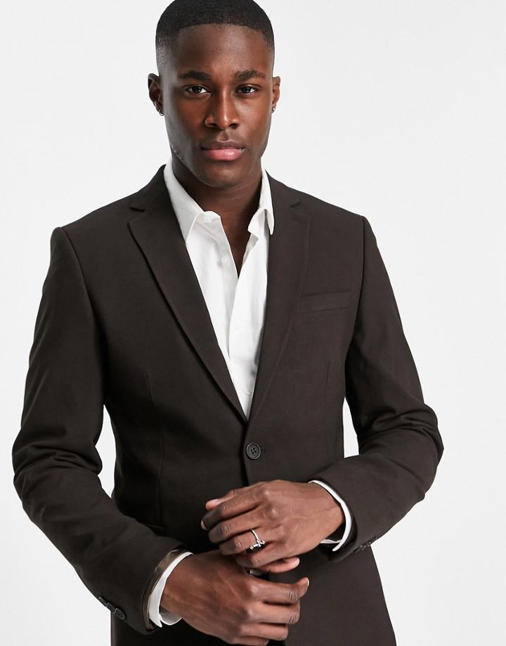 Bolongaro Trevor Wedding Super Skinny Fit Suit Jacket-brown