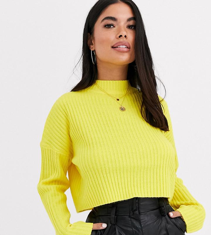 Brave Soul Petite Adda Cropped High Neck Sweater