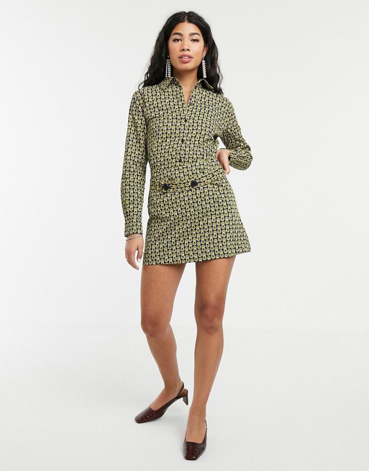 People Tree X V & A Archive Tile Print Mini Skirt Two-piece - Green