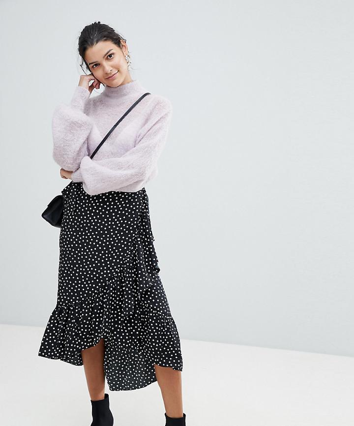 Vila Spot Skirt - Black