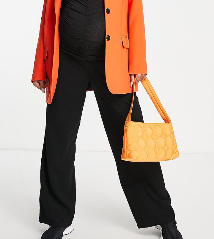 Asos Design Maternity Wide Leg Linen Pants In Black