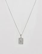 Chained & Able Silver Mini Guadalupe Tag Necklace In Silver - Silver