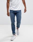 Hollister Jeans Skinny Fit Stretch In Mid Wash - Blue